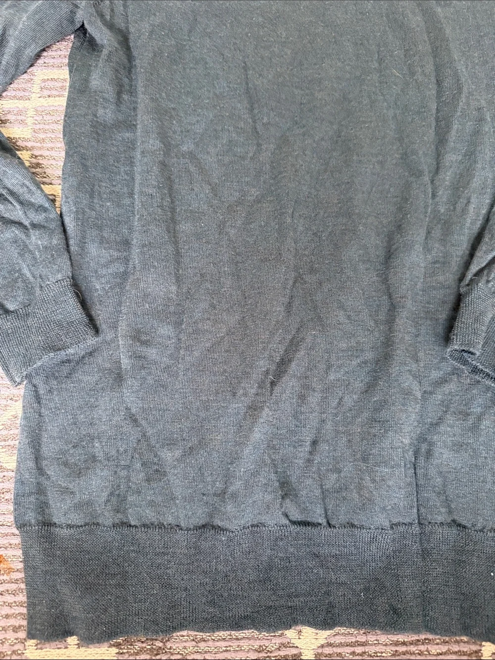 J.Crew Merino Wool Ribbed Detail Sweater Top 3/4 Sleeve